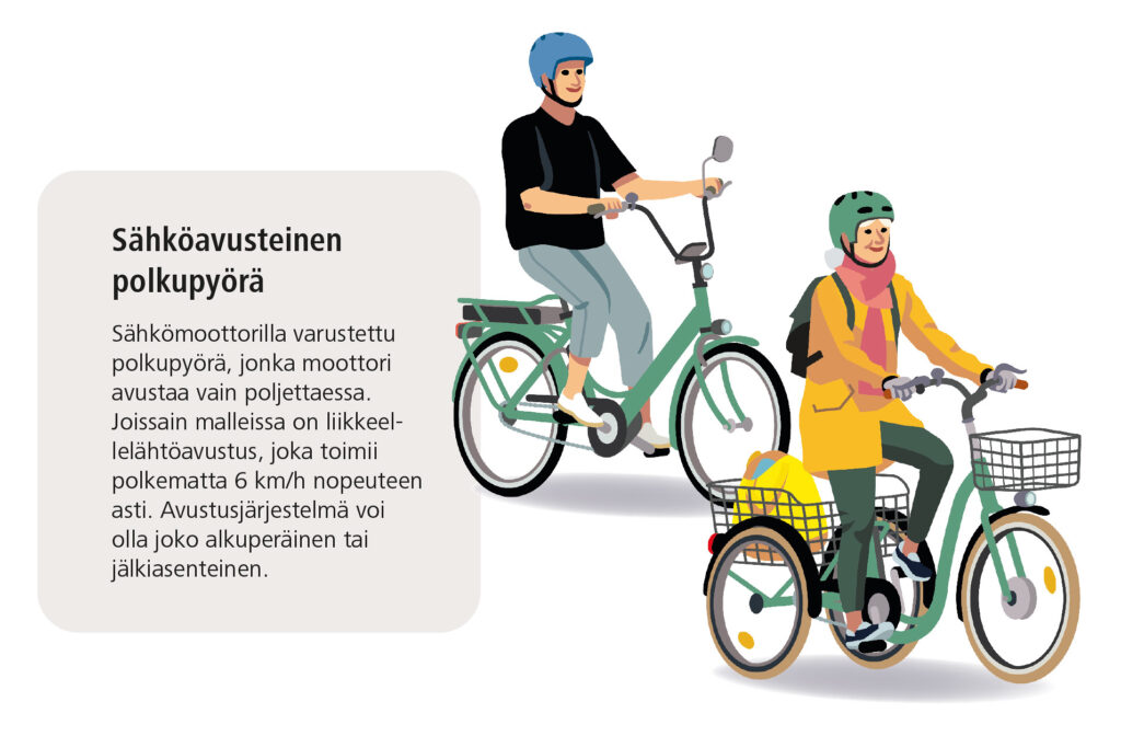 kuvassa kaksi sähköpolkupyörää