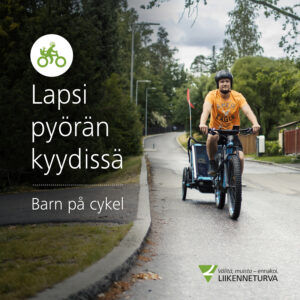 Lapsi pyörän kyydissä -esitteen kansikuva